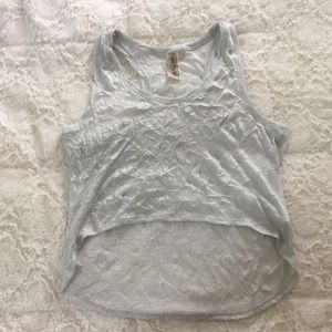 Free People Silver Crinkle Tank XS